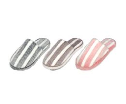 36 Wholesale Women's Warm Striped Slippers