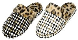 24 Pairs Women's Animal Print Fuzzy Slippers - Women's Slippers