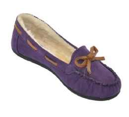 18 of Children's Moccasin Slippers With Faux Fur Lining In Purple