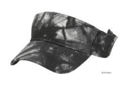 12 Pieces Tie Dye Multi Color Cotton Visor Color Multi Black - Baseball Caps & Snap Backs