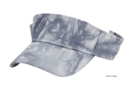 12 Pieces Tie Dye Multi Color Cotton Visor Color Multi Indigo - Baseball Caps & Snap Backs