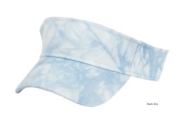 12 Pieces Tie Dye Multi Color Cotton Visor Color Multi Sky - Baseball Caps & Snap Backs