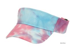 12 Pieces Tie Dye Multi Color Cotton Visor Color Multi Blue - Baseball Caps & Snap Backs