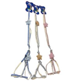 24 Wholesale Harness And Lead With Star Design 1x120+36cm
