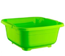 24 Pieces 11 Liter Squared Color Basin With Strainer - Buckets & Basins