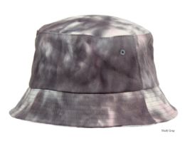 12 of Tie Dye Multi Color Cotton Bucket Hats Multi Gray