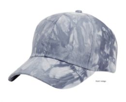 12 Pieces Tie Dye Multi Color Baseball Cap Multi Indigo - Baseball Caps & Snap Backs