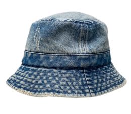 12 Pieces Washed Denim Cotton Bucket Hats - Bucket Hats