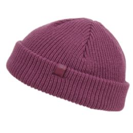 12 Pieces Fisherman Dock Knit Cuff Beanie Color Purple - Winter Beanie Hats