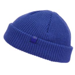 12 Pieces Fisherman Dock Knit Cuff Beanie Color Royal - Winter Beanie Hats