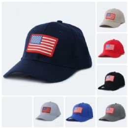 6 of Men Caps USA Flag