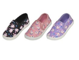 36 Pairs Toddler's Unicorn Slip On Sneakers - Toddler Footwear