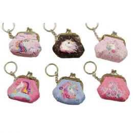 48 Wholesale Unicorn Keychain Coir Purse