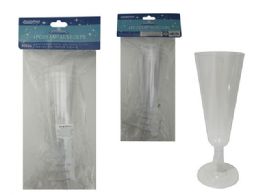 48 Wholesale 4pc Clear Plastic Champagne Cups