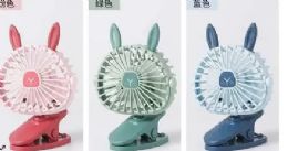 24 Pieces Clip On Fan With Bunny Ears - Electric Fans