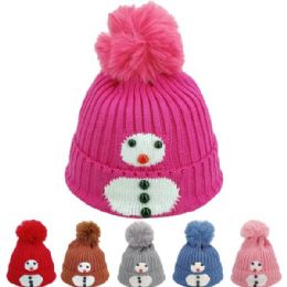 24 Bulk Kid's Snowman Winter Hat