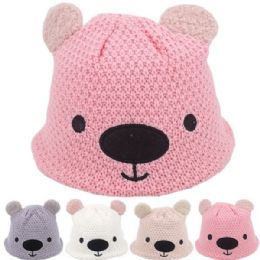 24 Pieces Kid's Bear With Ears Winter Hat - Junior / Kids Winter Hats
