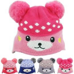 24 Pieces Kid's Bear With Hat Winter Hat - Junior / Kids Winter Hats