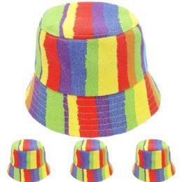24 Wholesale Rainbow Bucket Hat