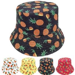 24 Wholesale Pineapple Bucket Hat
