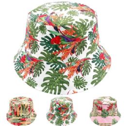 24 Wholesale Jungle Leaves Bucket Hat