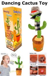3 Bulk Plaid Hat Dancing Cactus Toy