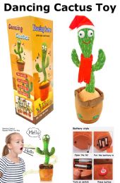 3 Pieces Christmas Style Dancing Cactus Toy - Toys & Games