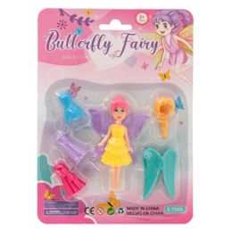 48 Bulk Mini Butterfly Fairy Doll - 6 Piece Set