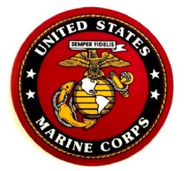 72 Bulk 3rnd Dcl MarineS-A. Military 3" Round Decal