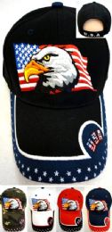 12 Wholesale Usa Embroidered Caps