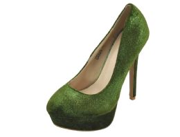 12 Wholesale Womens High Heel Shoes Color Green