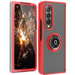 12 Wholesale Tuff Slim Armor Hybrid Ring Stand Case For Samsung Galaxy Z Fold 3 5g In Red