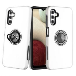 12 Wholesale Dual Layer Armor Hybrid Stand Ring Case For Samsung Galaxy S22 Plus 5g In White