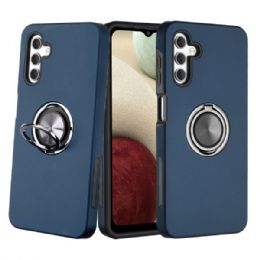 12 Wholesale Dual Layer Armor Hybrid Stand Ring Case For Samsung Galaxy S22 Ultra 5g In Blue