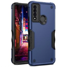 12 Wholesale Strong Armor Grip Pattern Heavy Duty Shockproof Protective Cover Case For Tcl 20 Xe In Navy Blue