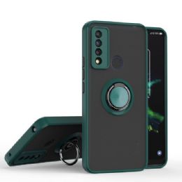 12 Wholesale Tuff Slim Armor Hybrid Ring Stand Case For Tcl 20 Xe In Dark Green