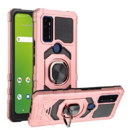 12 Wholesale Rotating Cube Ring Holder Kickstand Magnetic Car Mount Plate Armor Case In Rose Gold