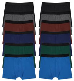 144 Wholesale Yacht & Smith Mens 100% Cotton Boxer Brief Assorted Colors Size Large