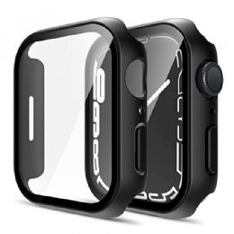 12 Wholesale Tempered Glass Screen Protector Full Coverage Shockproof Cover Case For Apple Watch Series 7 Only In Black
