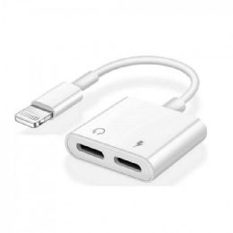 24 of 2 In 1 Lightning Ios Splitter Adapter With Charge Port And Headphone Jack