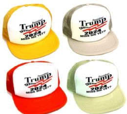24 Bulk Trump 2024 Miss Me Yet? Printed Hats - White Front Mix