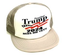 24 Bulk Trump 2024 Mss Me Yet? Printed Hats - White Front Silver