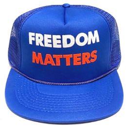 24 Bulk Freedom Matters Printed Hats - Royal Blue