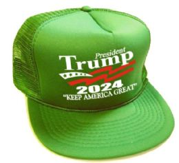 24 Wholesale President Trump 2024 Caps - Kelly Green