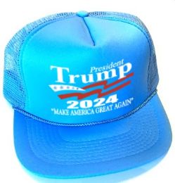 24 Bulk President Trump 2024 Caps - Light Blue