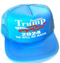 24 Wholesale President Trump 2024 Caps - Light Blue
