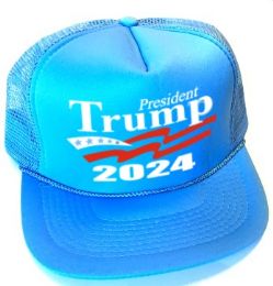 24 Wholesale President Trump 2024 Caps - Light Blue