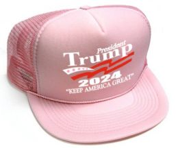 24 Bulk President Trump 2024 Caps - Pink