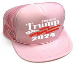 24 Wholesale President Trump 2024 Caps - Pink