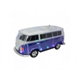 6 Wholesale Microbus Mini Bus Design Portable Wireless Bluetooth Speaker With Led Light For Universal Cell Phone And Bluetooth Device In Blue